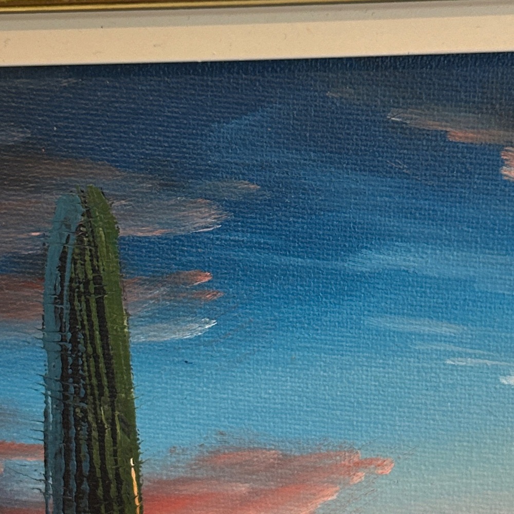 Vintage Bernard Duggan Desert Sunset Framed Oil Painting Early Works 1970’s - Picture 15 of 16